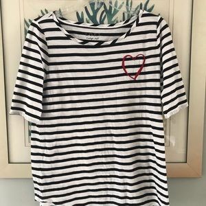 Striped heart T shirt
